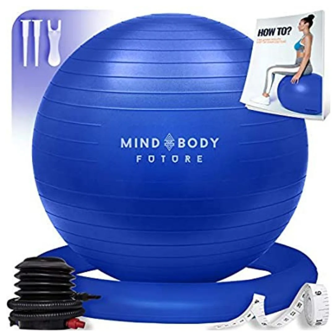 Mind Body Future Exercise Yoga Pregnancy Ball with Stability Ring & Pump