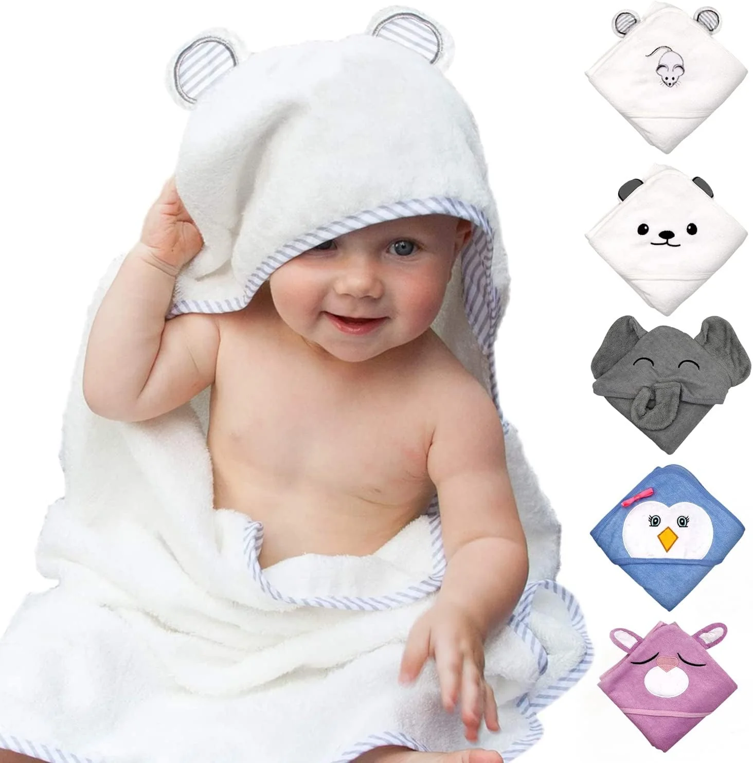 Organic Bamboo Hooded Baby Towel by Liname