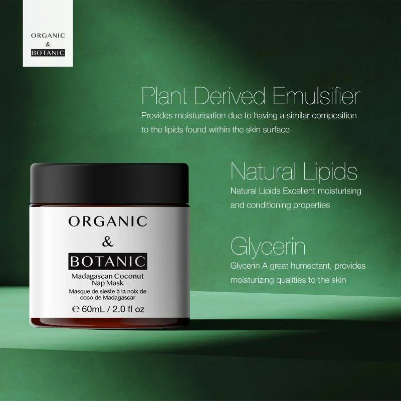 Organic & Botanic Madagascan Coconut Nap Mask 60ml - Image 3
