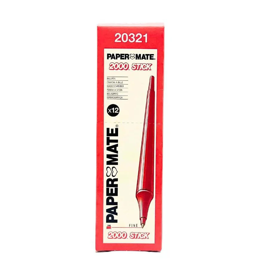 Paper Mate 2000 Stick Fine Ballpoint Pens - Bulk Pack 144 Pens (Red) - Image 2