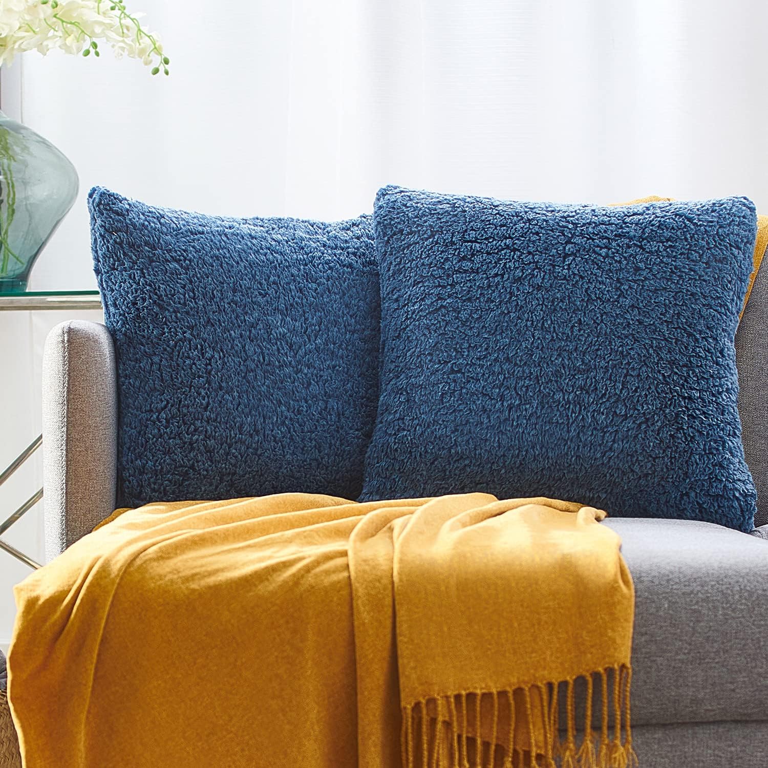 PAULEON Cushion Covers 2 Pack – 50x50 cm Classic Blue