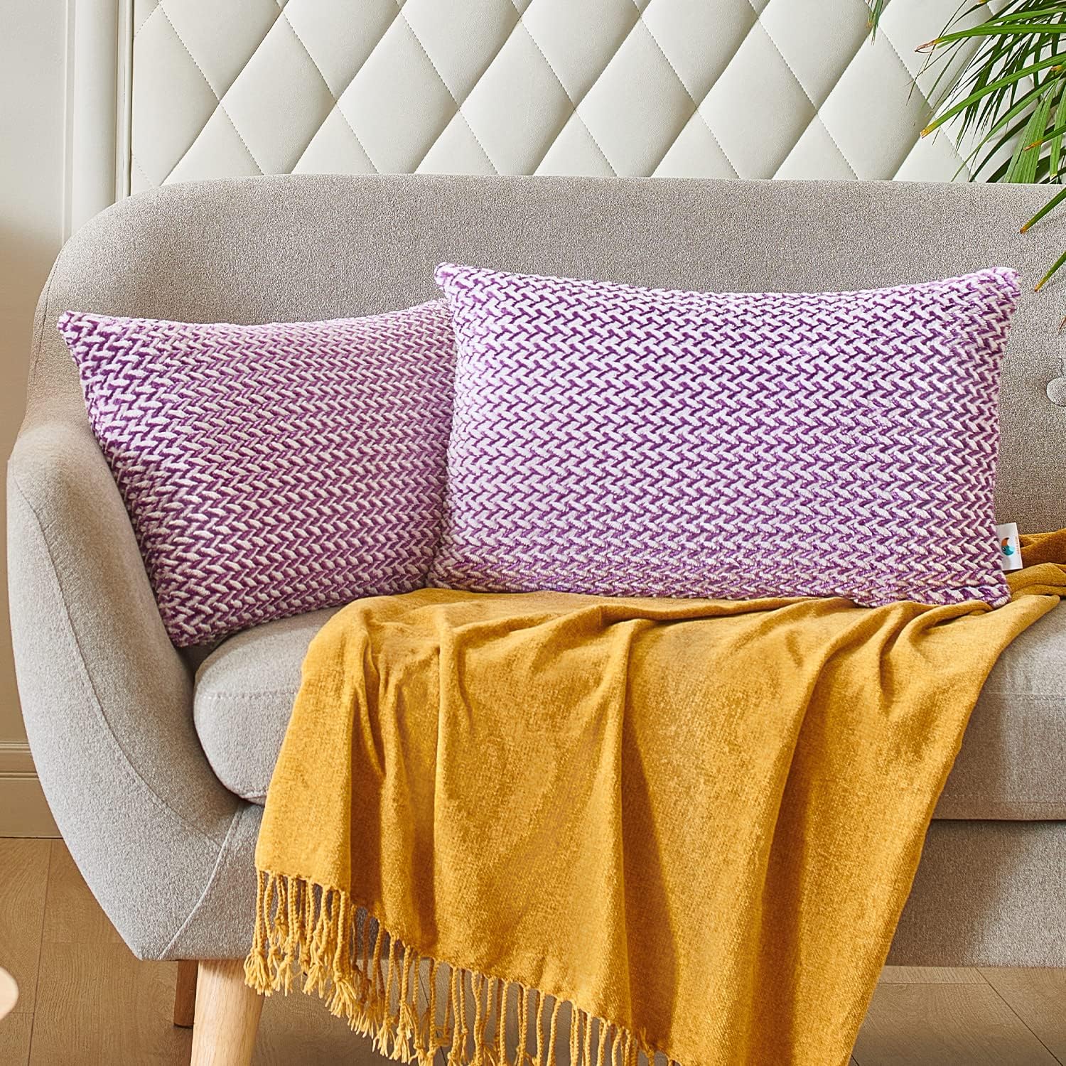 PAULEON Jacquard Cushion Covers 2 Pack - Various Colours