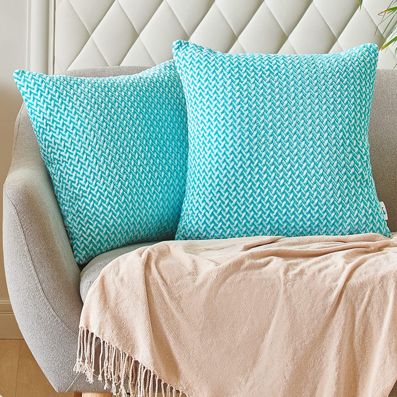 PAULEON Jacquard Cushion Covers 2 Pack - Various Colours - Image 26