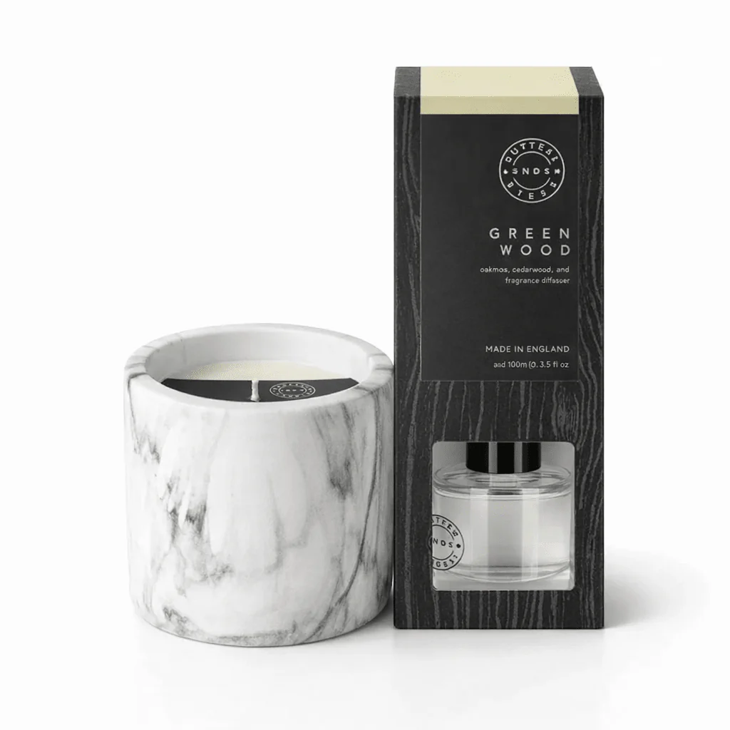 Pecksniff’s Green Wood Luxury Home Duo: Candle & Diffuser