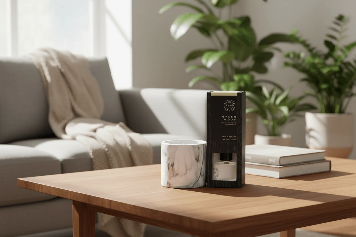 Pecksniff’s Green Wood Luxury Home Duo: Candle & Diffuser - Image 2