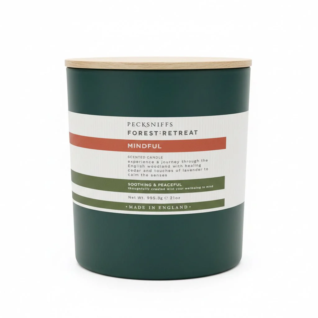 Pecksniffs Forest Retreat Mindful Candle with Cedar & Lavender - 3 Wick (595g)