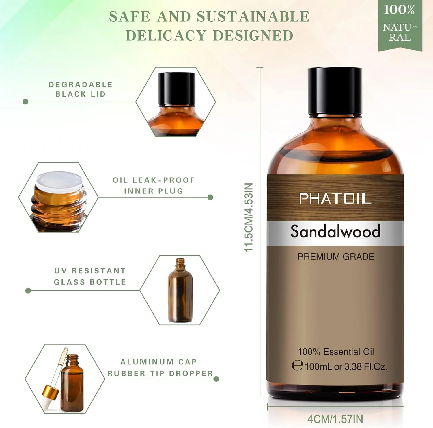 PHATOIL Sandalwood Pure Aromatherapy Essential Oil - 100ml - Image 3