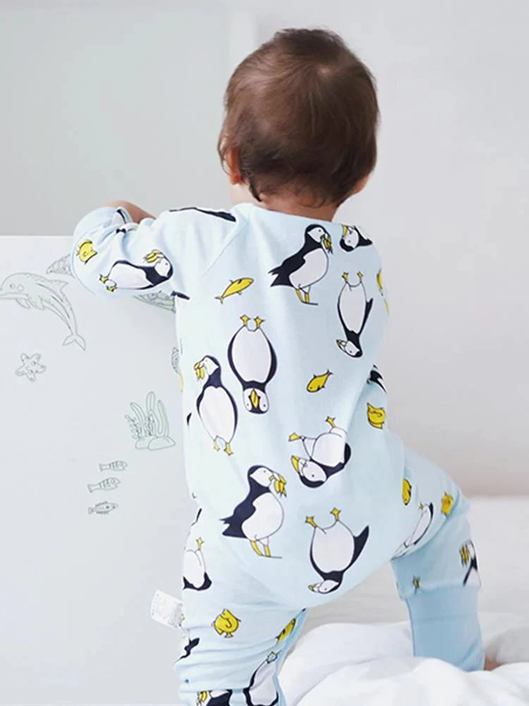 Puffins Baby Zip Sleepsuit with Hand & Feet Cuffs (Various Sizes) - Image 4