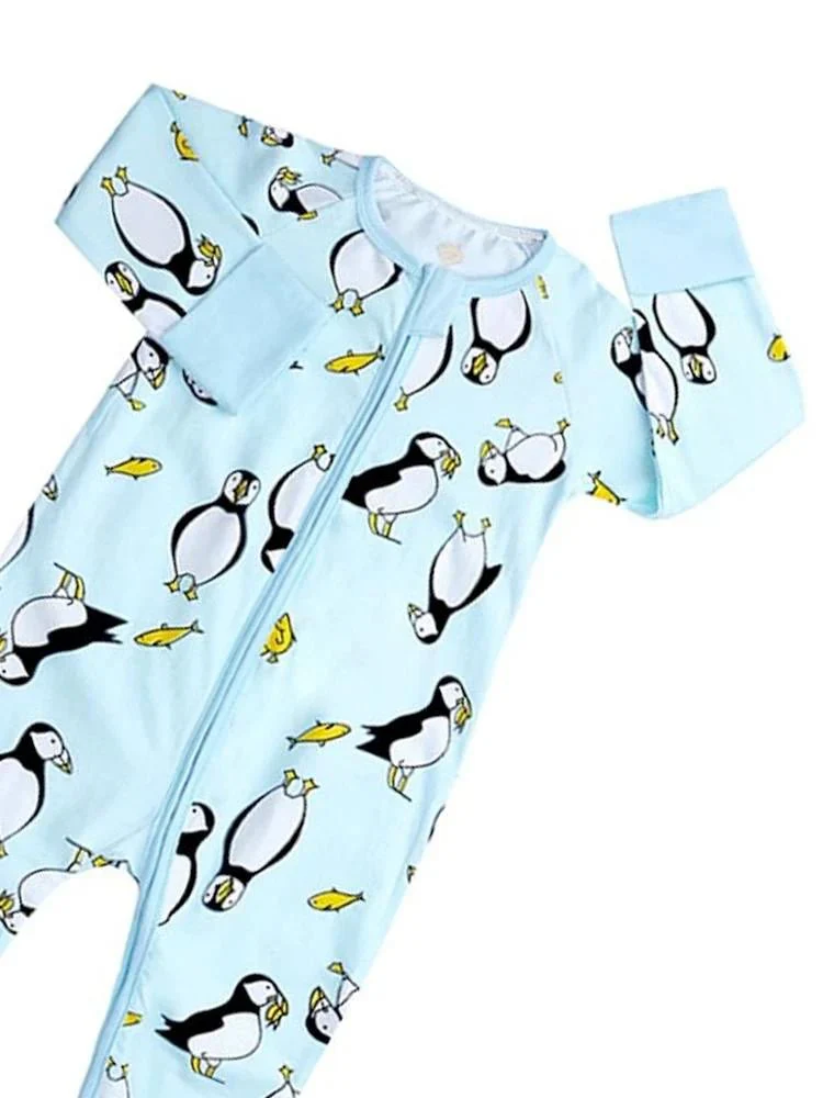 Puffins Baby Zip Sleepsuit with Hand & Feet Cuffs (Various Sizes) - Image 5