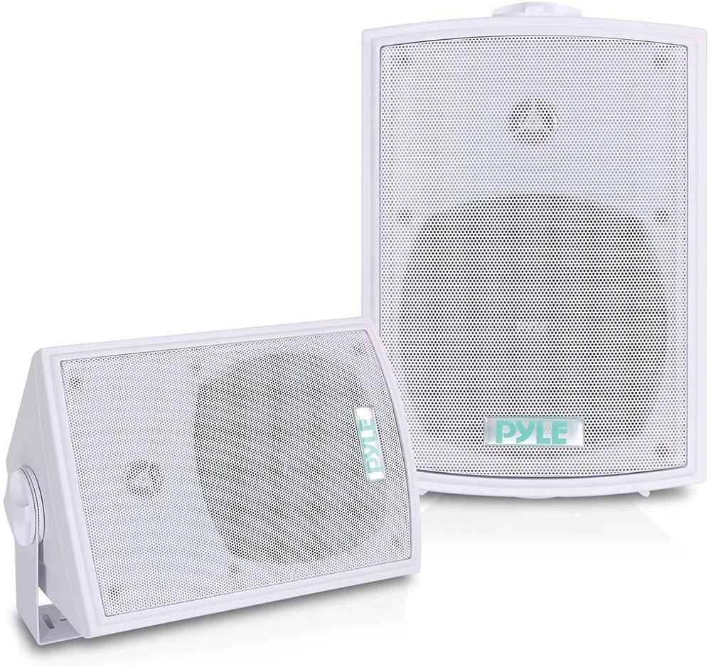 Pyle Dual Waterproof Outdoor Speaker System - 5.25" White x 2 PDWR53