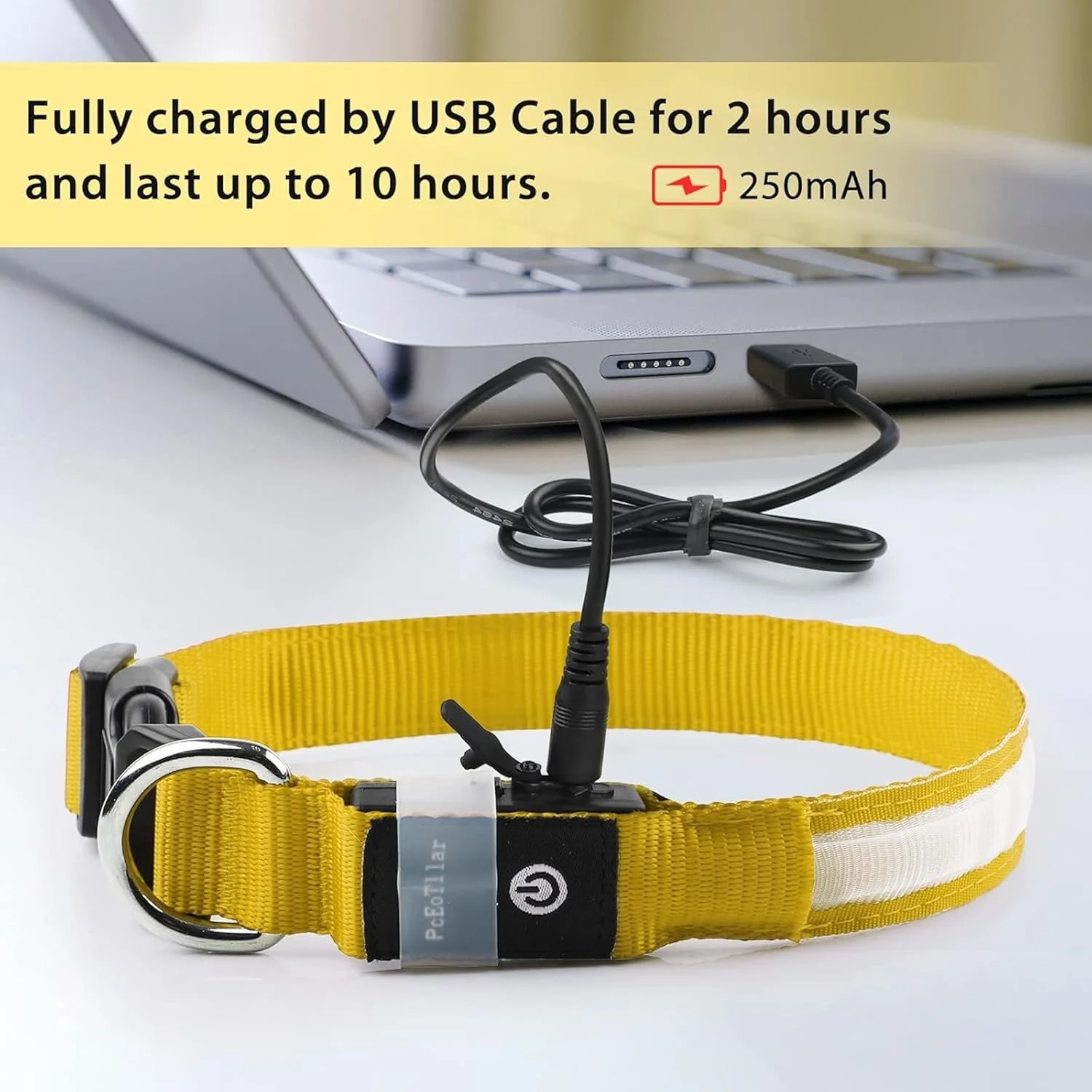 Rechargeable & Adjustable LED Dog Collar - Green (Various Sizes) - Image 5