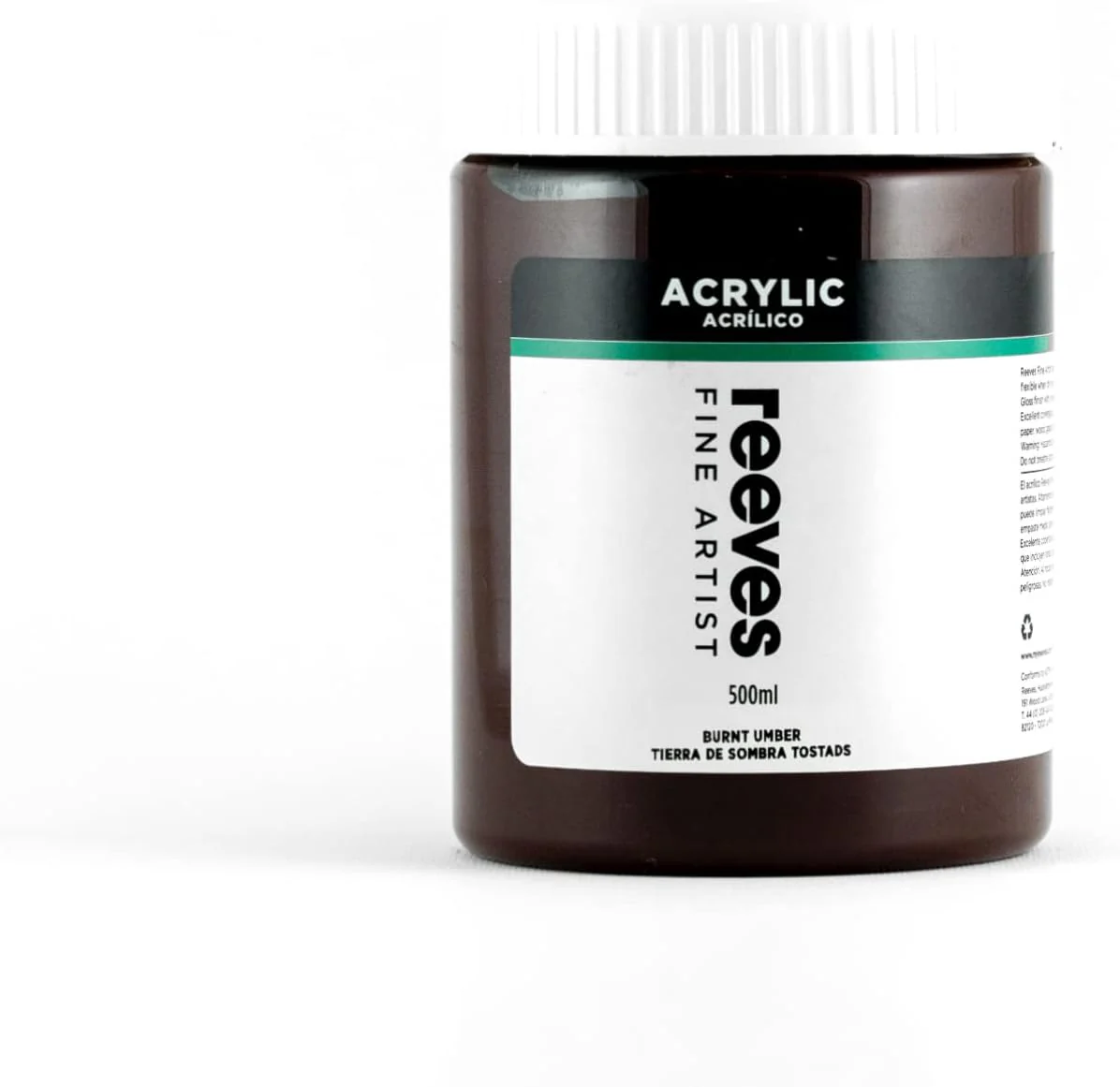 Reeves Acrylic Paint Burnt Umber - 500ml
