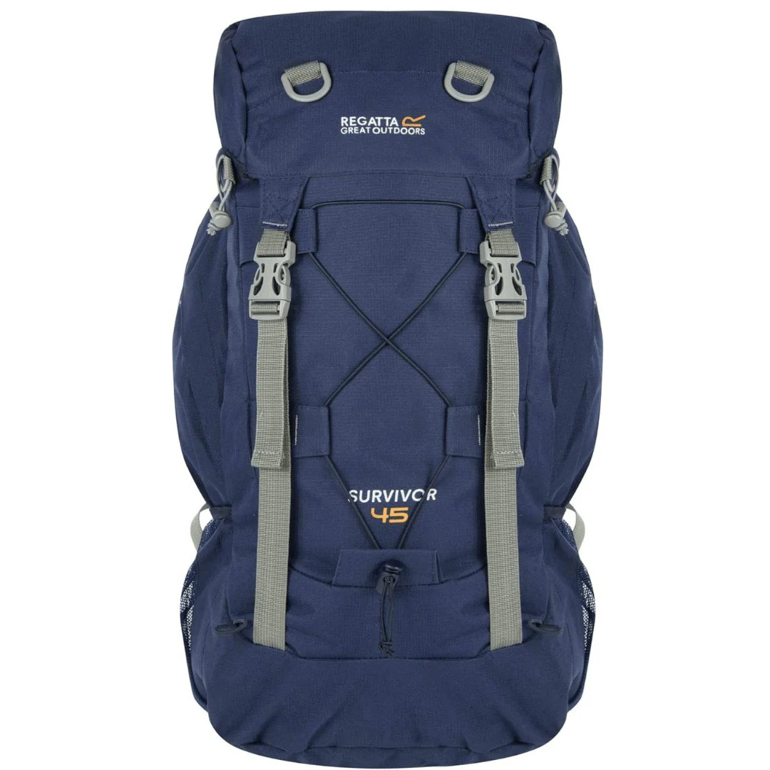 Regatta Survivor III Hardwearing Padded Camping and Hiking Rucksack - Navy, 65 Litre…
