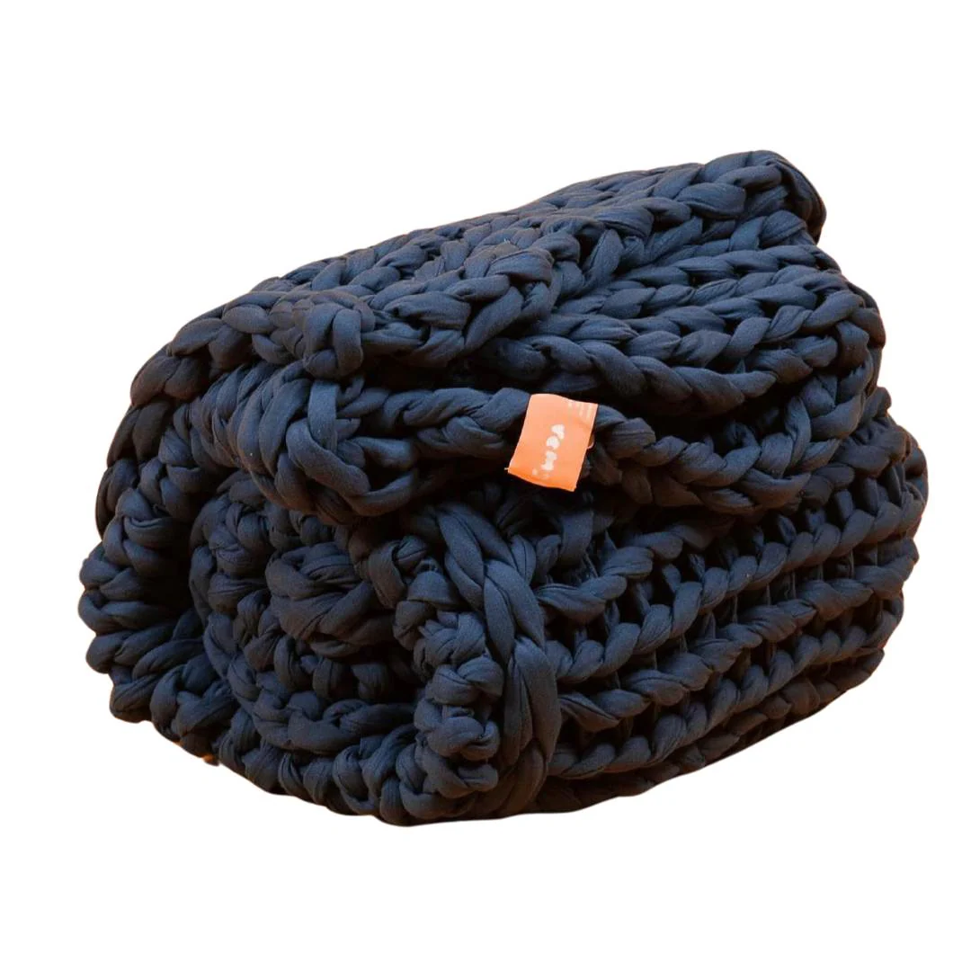 REMY Knitted Weighted Blanket - Midnight Blue (8KG)