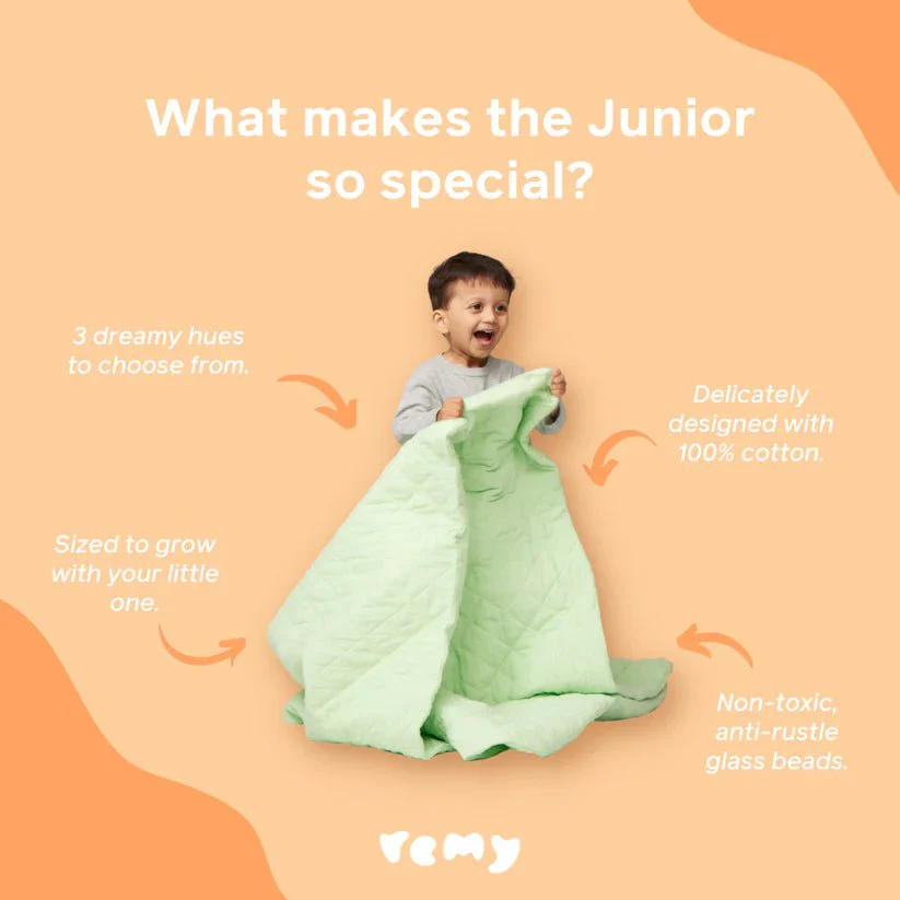 Remy Sleep 100% Cotton Weighted Blankets - The Junior (Ice Water Blue - 5KG) - Image 6