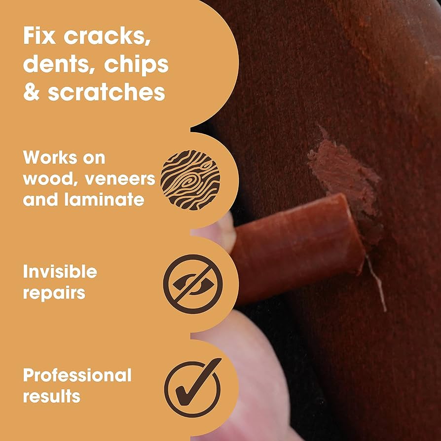 Ronseal Wooden Floor Scratch Repair Sticks - Dark Wood - Image 2