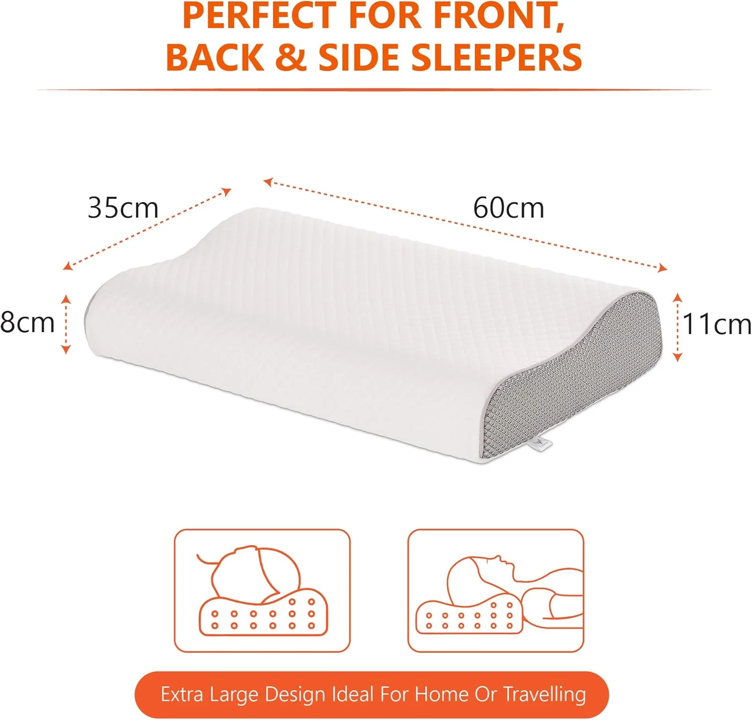 ComfyCozy Luxury Memory Foam Pillow And Silk Eye Mask - Image 4