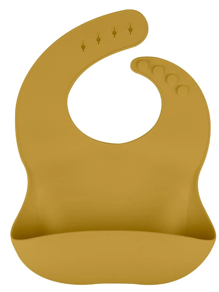 SMK Silicone Pocket Baby Bib - MUSTARD ONE SIZE