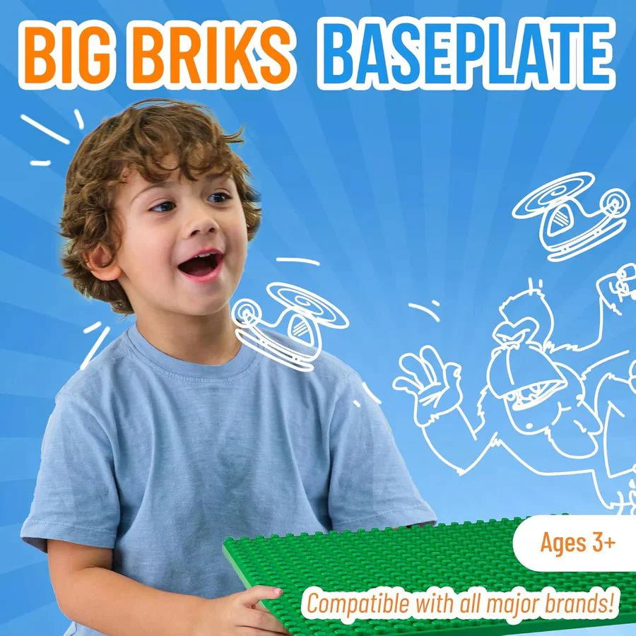 Strictly Briks Baseplate & 16 Piece Brick Set - Green - Image 4