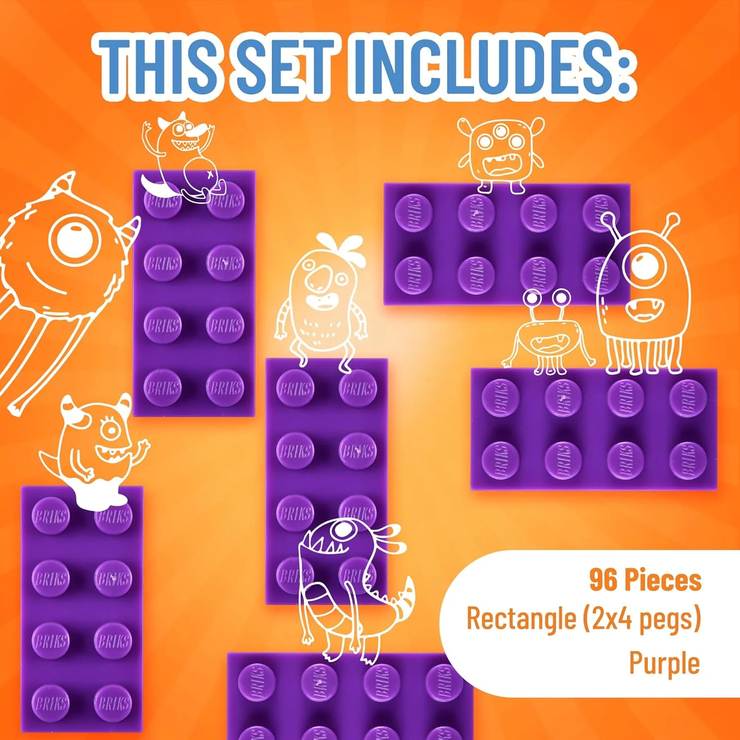 Strictly Briks Classic 2x4in Brick Bundle – 288 Pieces (Sand, Purple & Red) - Image 4