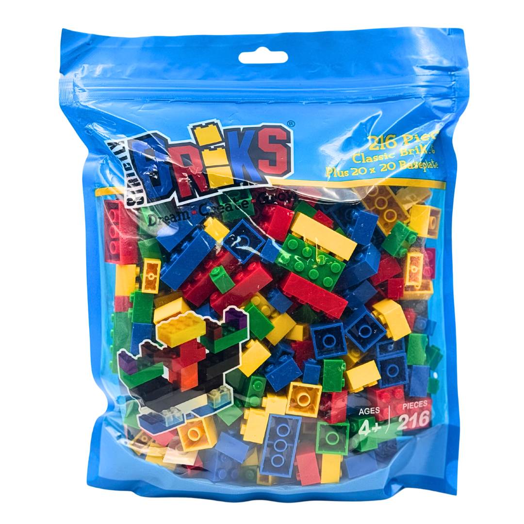 Strictly Briks Toy Building Block, Blue, Green, Red & Yellow - 216 Pieces