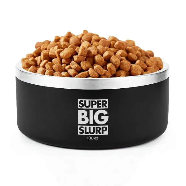 Tuff Pupper Heavy Duty Insulated Bowl for Large Dogs - 100oz (Black)