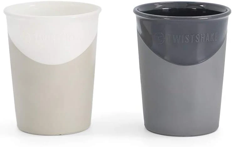 Twistshake 2X Baby Learning Cup, Feeding Cup, BPA Free, 170ml, Black/White