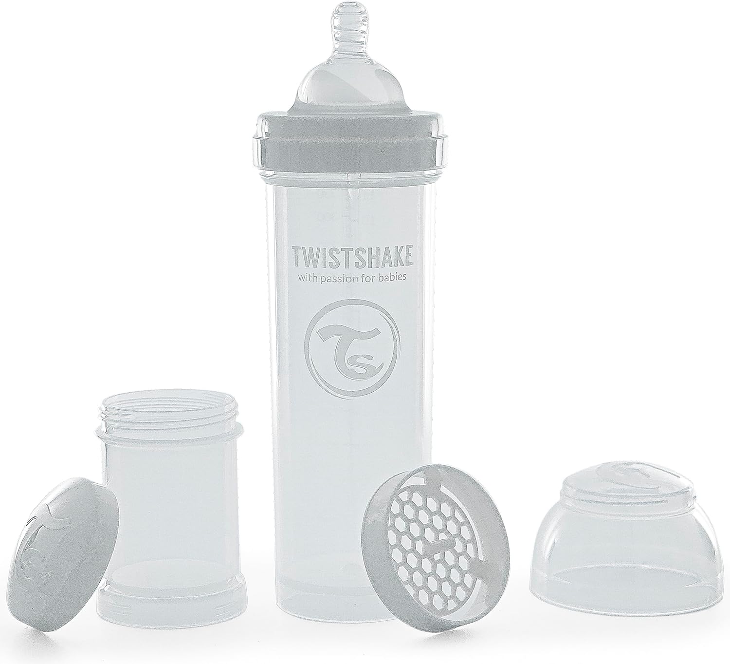 Twistshake Anti-Colic Baby Bottle with Milk Powder Container and Mixer - 330ml