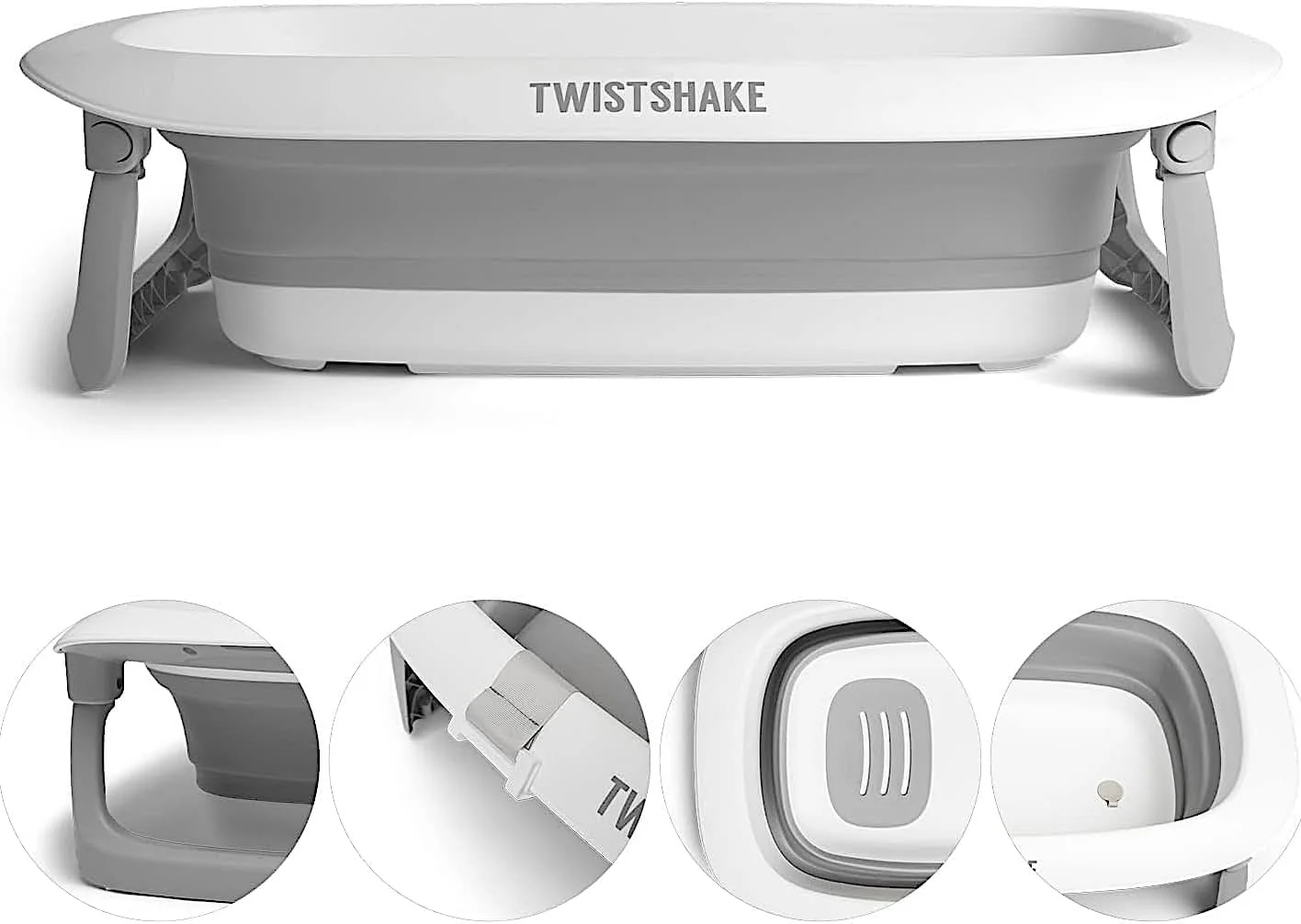 Twistshake Foldable & Non-Slip Baby Bath Tub - 0+ Months (With Cushion) - Image 10