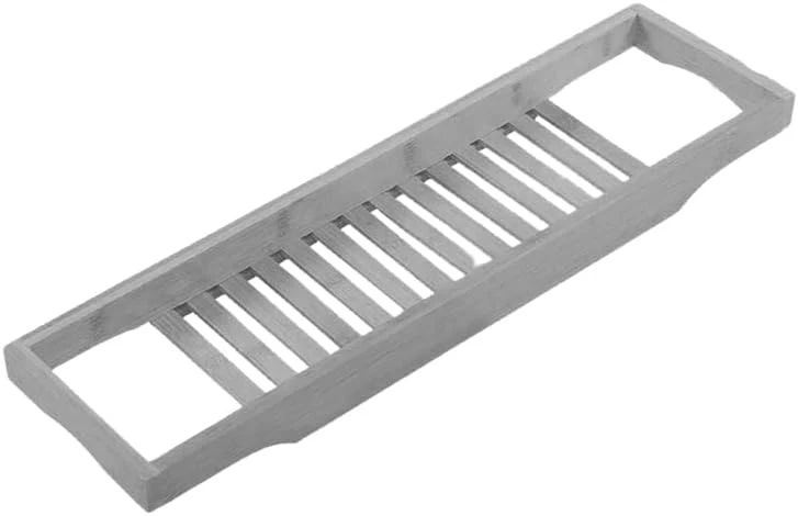 Premium Wooden Bath Tub Caddy Tray - Grey