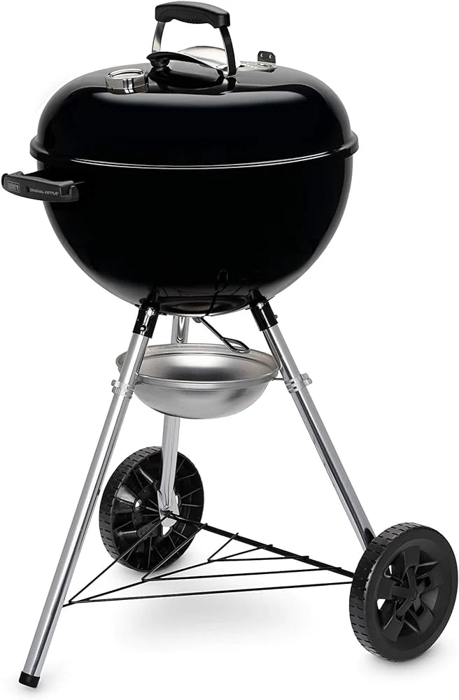 Weber Original Kettle Charcoal Grill Barbecue, 47cm | E-4710 BBQ Grill with Lid Cover, Thermometer, Stand & Wheels