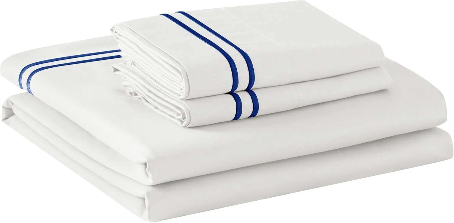 White Double Duvet Cover Set - 3 piece Cotton and Tencel Blend