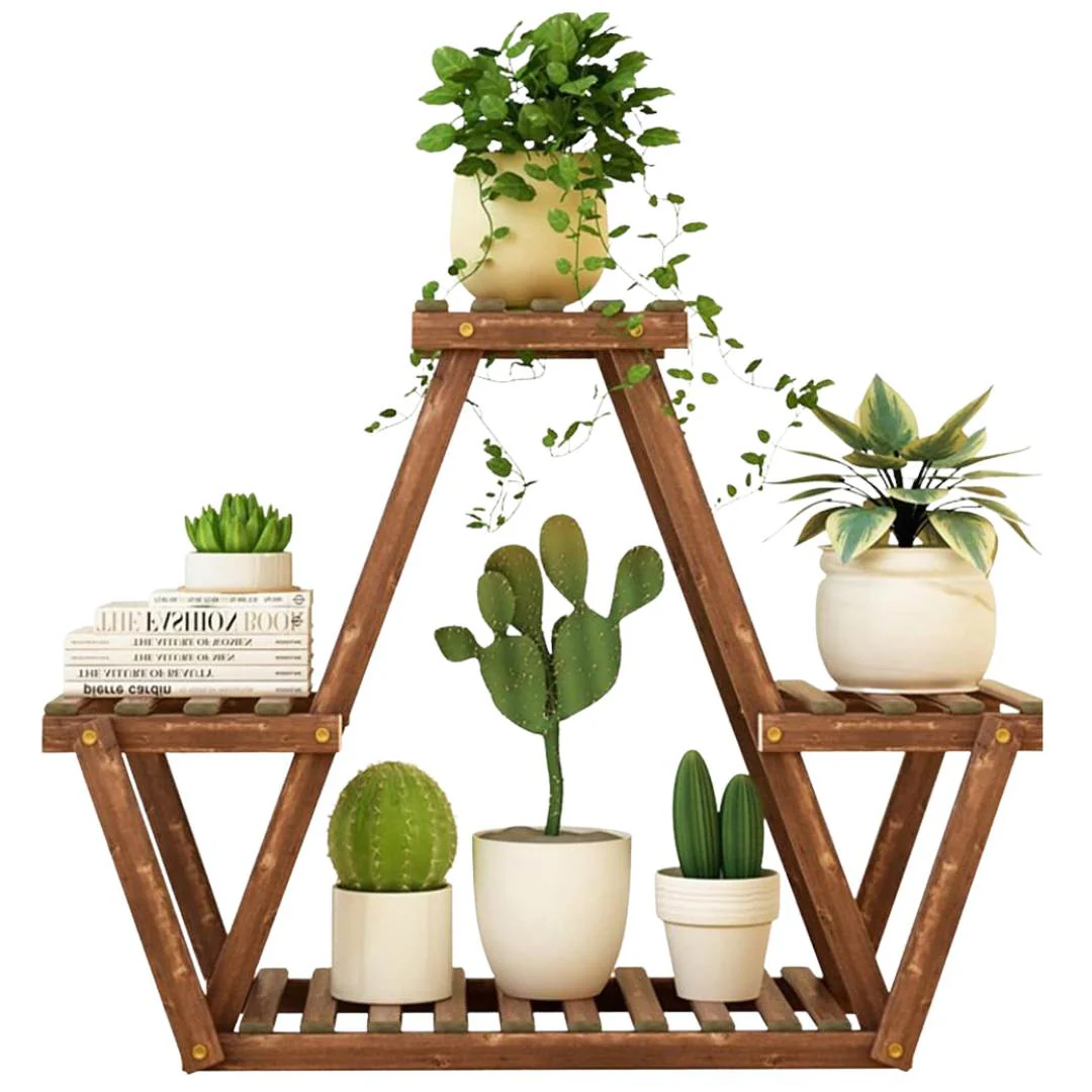 Wooden Plant Stand for Indoor and Outdoor Use - 4 Levels