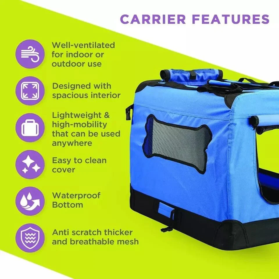 Zampa Portable Soft Dog Cat Pet Crate - Various Colours/Sizes - Image 2