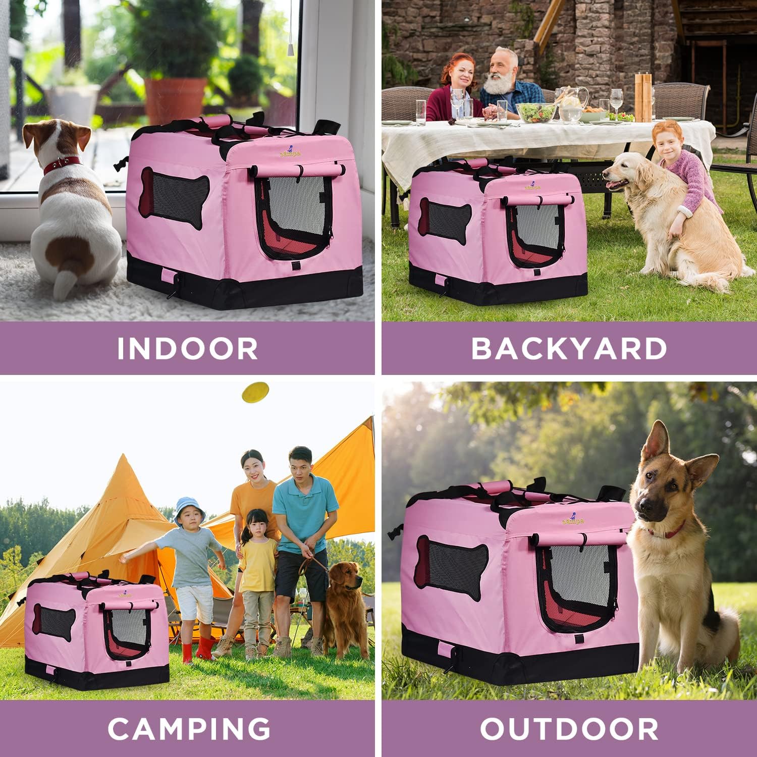 Zampa Portable Soft Dog Cat Pet Crate - Various Colours/Sizes - Image 7